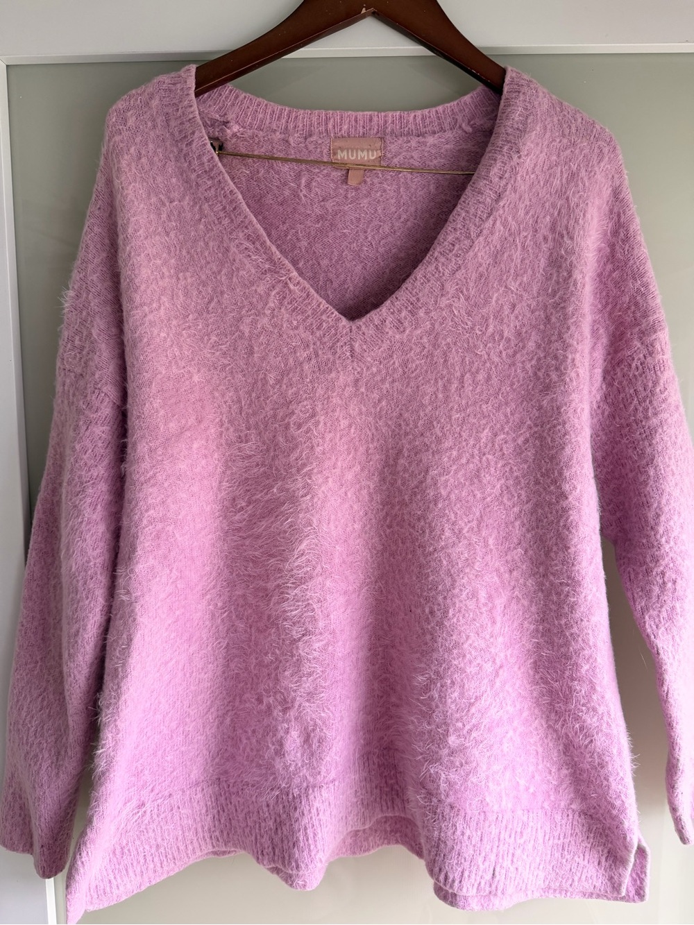 Dreamy pink fuzzy knit sweater—ultra-soft, cozy & effortlessly chic!